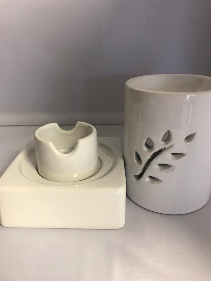 3 Piece Ceramic Oil Burner White