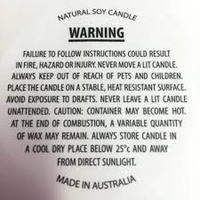 Soy Wax Warning Labels - 50 pack