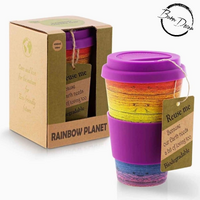 Bamboo Coffee Cup - Purple Rainbow